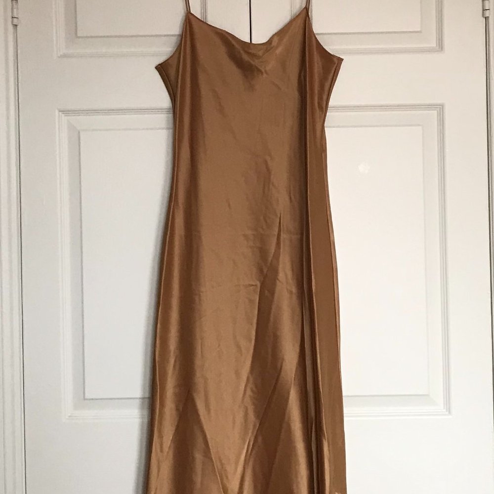 ⚡️SOLD ON EBAY⚡️Theory Telson Bronze Flat Sateen Dress (NWT) - Picture 8 of 13